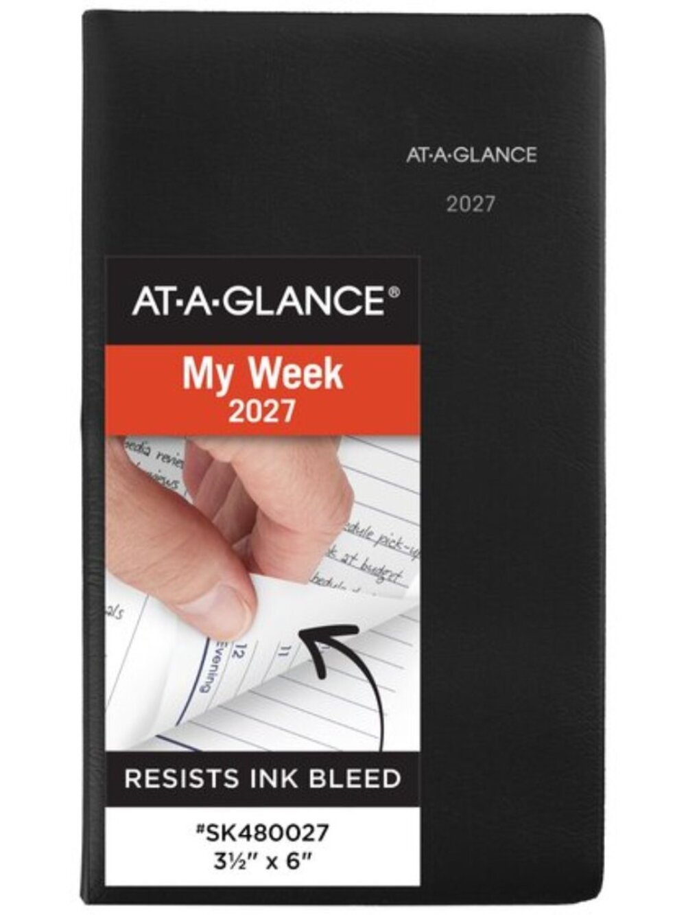 At-A-Glance 2027 DayMinder Weekly Planner Pocket 3-1/2"x6" Black Office School
